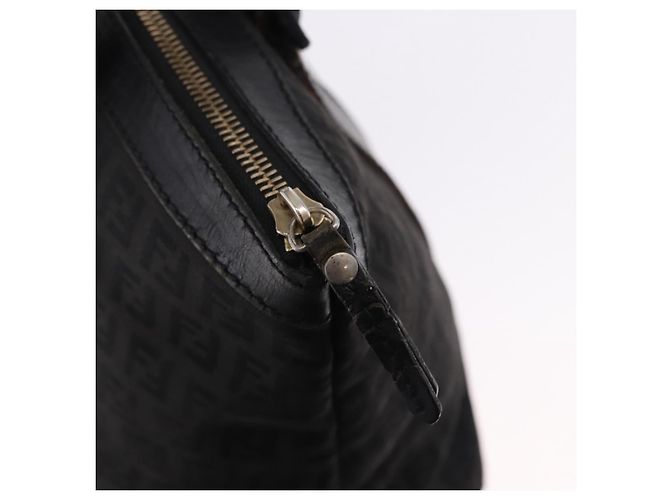 Borsa Tote FENDI Zucchino Canvas Nera Oro Auth ka5213 Nero D'oro - vista 16