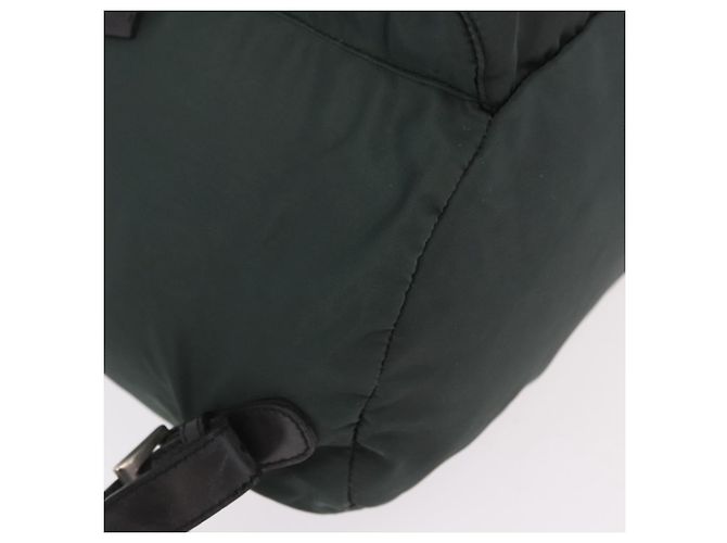 Zaino PRADA Nylon Verde Argento Auth 191731A - vista 11