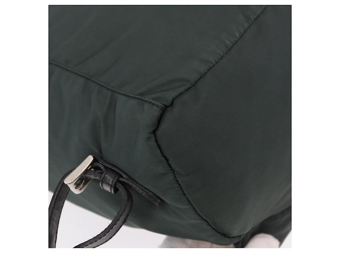 Zaino PRADA Nylon Verde Argento Auth 191731A - vista 13