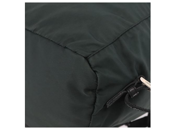 Zaino PRADA Nylon Verde Argento Auth 191731A - vista 14