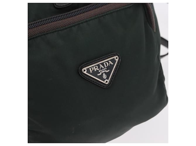 Zaino PRADA Nylon Verde Argento Auth 191731A - vista 16