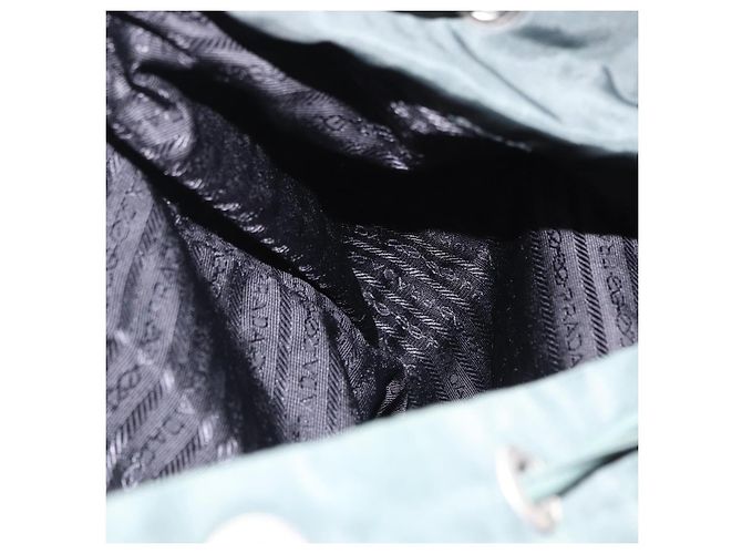 Zaino PRADA Nylon Verde Argento Auth 191731A - vista 20