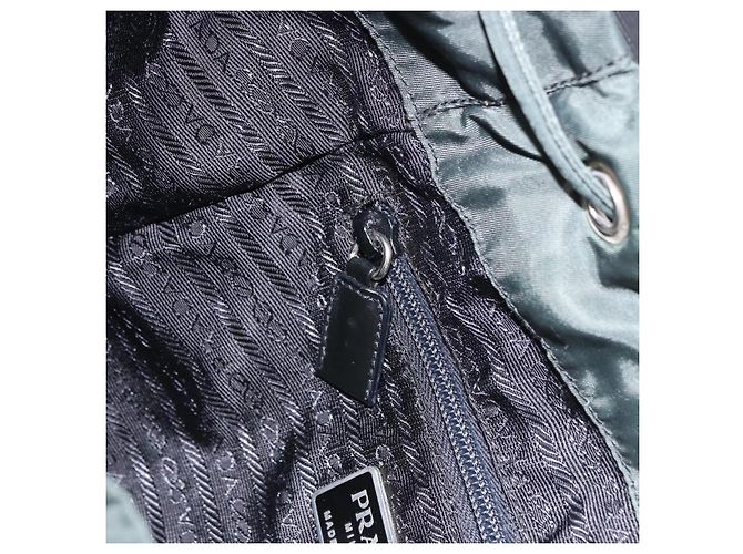 Zaino PRADA Nylon Verde Argento Auth 191731A - vista 22