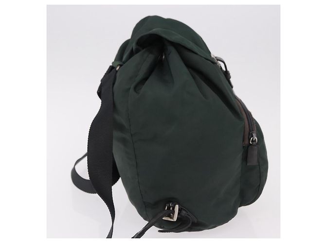 Zaino PRADA Nylon Verde Argento Auth 191731A - vista 5