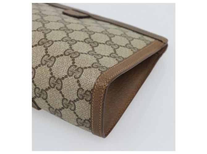 Borsa GUCCI GG Supreme Web Sherry Line PVC Beige Oro 89 01 032 Auth ep15103 D'oro - vista 10