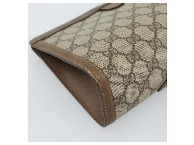 Borsa GUCCI GG Supreme Web Sherry Line PVC Beige Oro 89 01 032 Auth ep15103 D'oro - vista 11