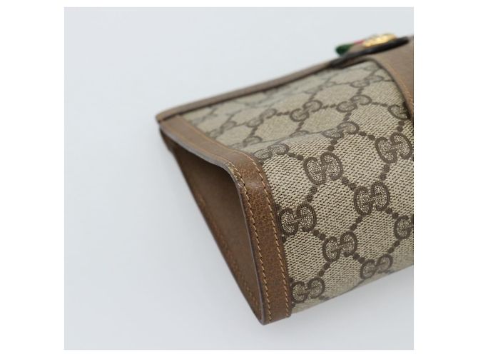 Borsa GUCCI GG Supreme Web Sherry Line PVC Beige Oro 89 01 032 Auth ep15103 D'oro - vista 9