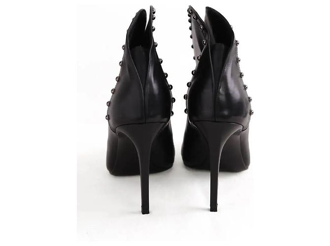 Botas Balmain Studded Accents Lace de cuero negro - vista 2