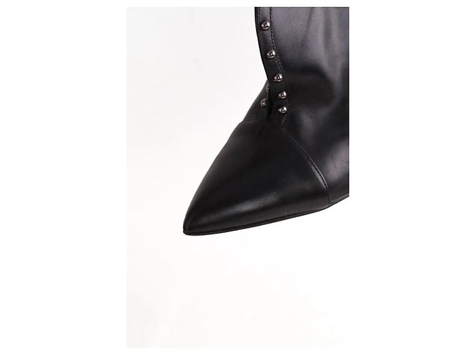 Botas Balmain Studded Accents Lace de cuero negro - vista 5