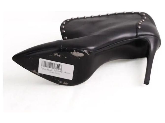 Botas Balmain Studded Accents Lace de cuero negro - vista 6