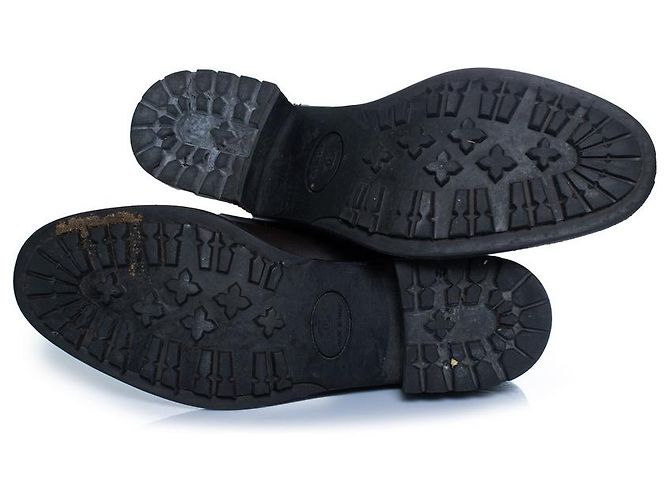 Chanel, botas Chelsea de cuero marrón Castaño - vista 5