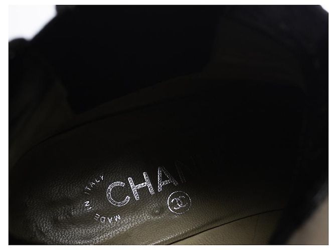 Chanel, botas Chelsea de cuero marrón Castaño - vista 7