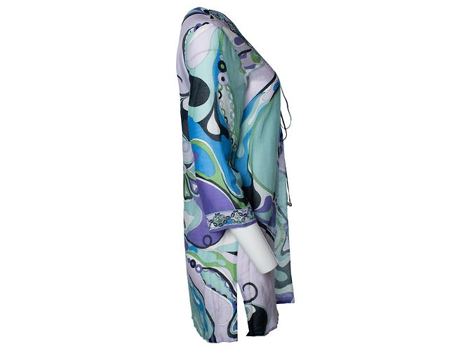 Emilio Pucci, tunica dress grafica blu e viola Porpora - vista 3
