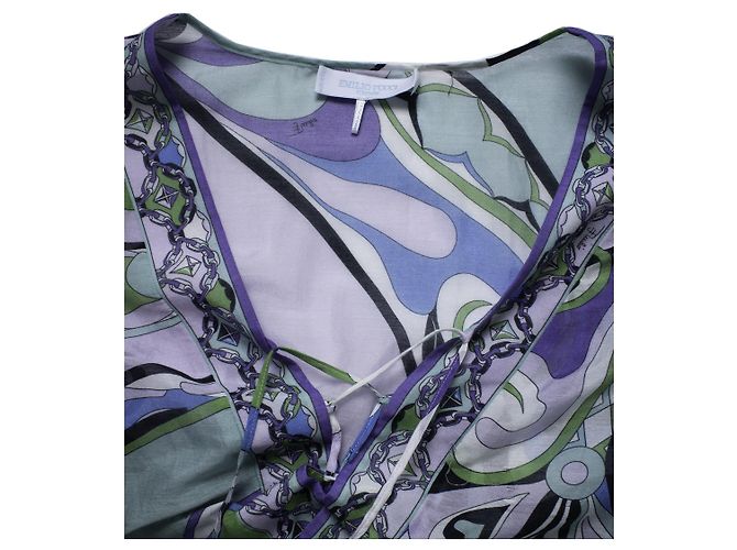 Emilio Pucci, tunica dress grafica blu e viola Porpora - vista 5