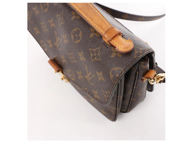 Borsa a tracolla Louis Vuitton Metis MM in tela Monogram marrone M44875 - vista 4