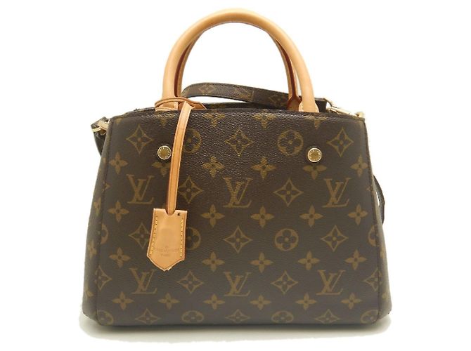 Borsa Louis Vuitton Monogram Montaigne BB Marrone - vista 2
