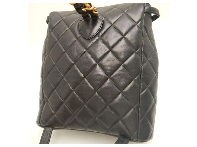 Zaino Chanel Matelassé in agnello nero - vista 11