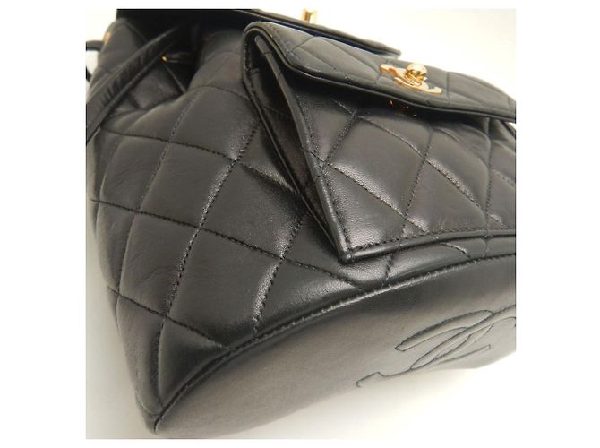 Zaino Chanel Matelassé in agnello nero - vista 12