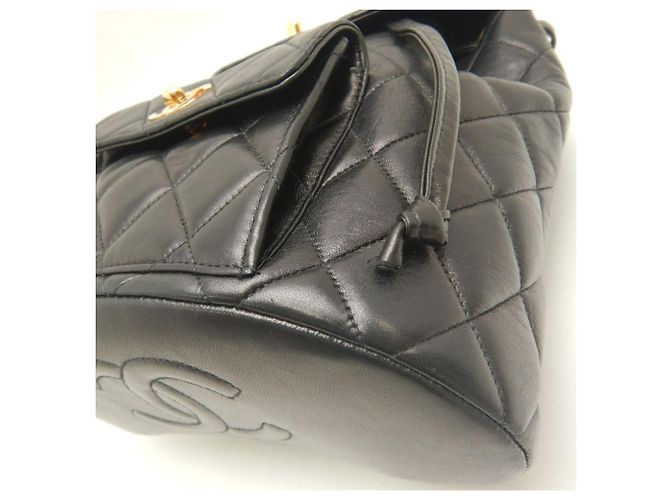 Zaino Chanel Matelassé in agnello nero - vista 13