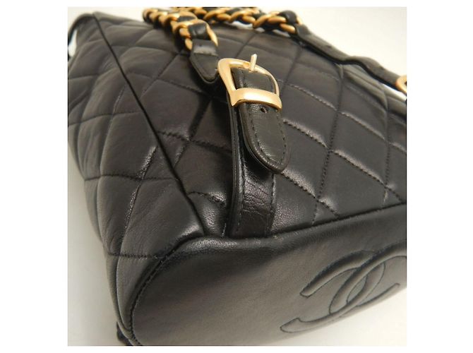 Zaino Chanel Matelassé in agnello nero - vista 14