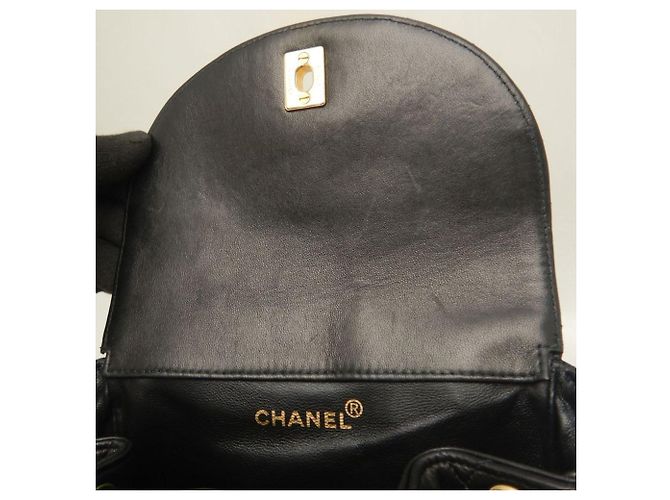 Zaino Chanel Matelassé in agnello nero - vista 19