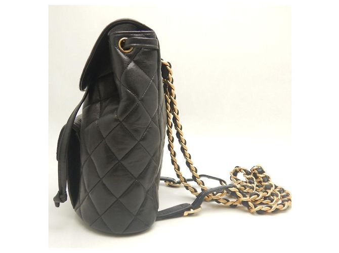 Zaino Chanel Matelassé in agnello nero - vista 5