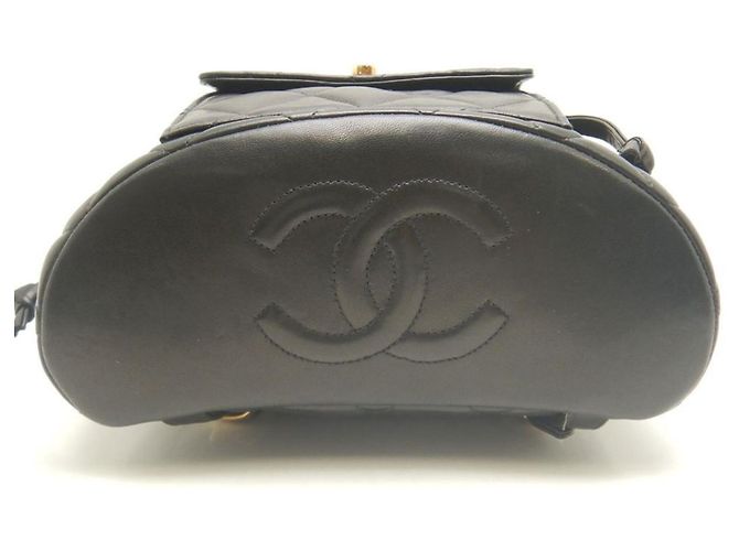 Zaino Chanel Matelassé in agnello nero - vista 6