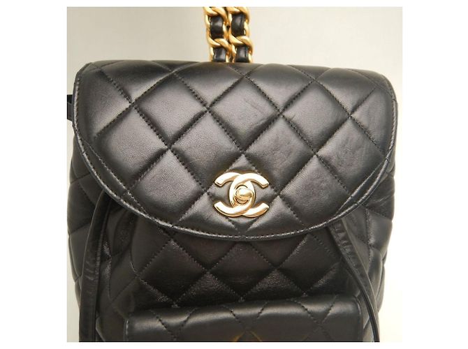 Zaino Chanel Matelassé in agnello nero - vista 8