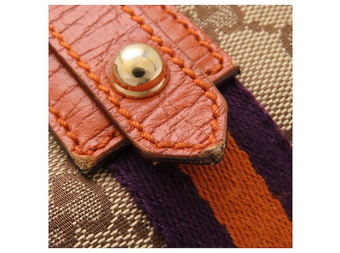 Borsa Tote Mini GUCCI Sherry Line Beige Arancione Porpora - vista 15