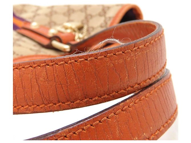 Borsa Tote Mini GUCCI Sherry Line Beige Arancione Porpora - vista 21