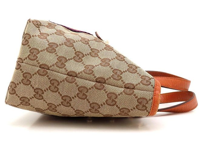 Borsa Tote Mini GUCCI Sherry Line Beige Arancione Porpora - vista 3