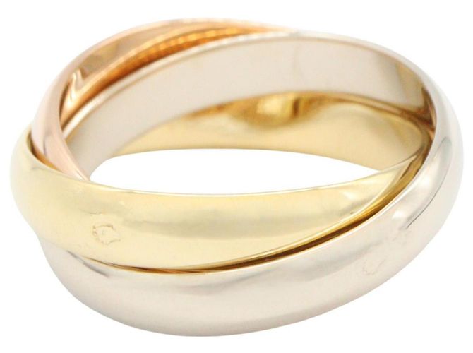 Anello Trinity Cartier in oro bianco oro giallo e oro rosa - vista 2