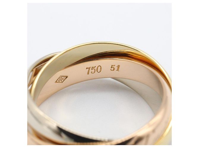 Anello Trinity Cartier in oro bianco oro giallo e oro rosa - vista 3