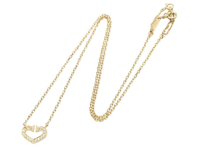 Collana Cartier C Heart in diamante e oro giallo 18K D'oro - vista 2
