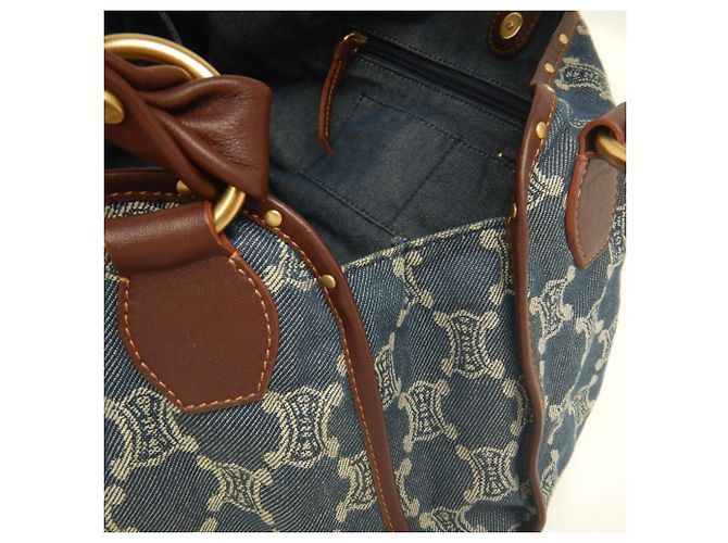 Céline Celine Bittersweet Paris Macadam Handtasche Braun Blau - Ansicht 10