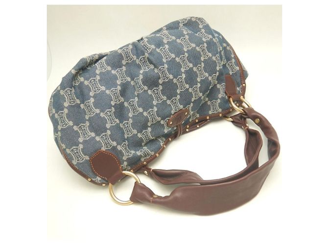 Céline Celine Bittersweet Paris Macadam Handtasche Braun Blau - Ansicht 3