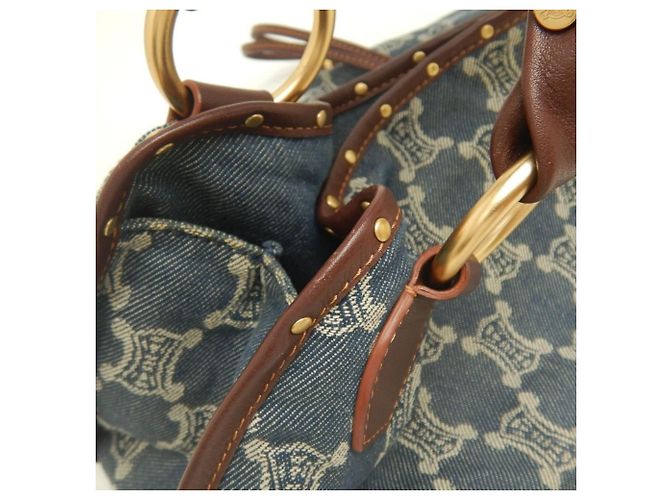 Céline Celine Bittersweet Paris Macadam Handtasche Braun Blau - Ansicht 8