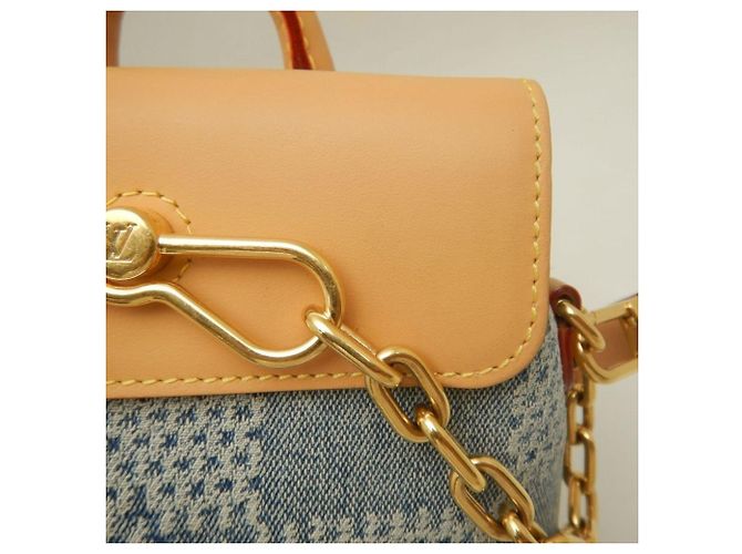 Borsa a tracolla Louis Vuitton Damier Denim 3D Nano Steamer Blu - vista 10
