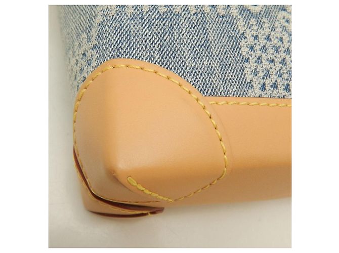 Borsa a tracolla Louis Vuitton Damier Denim 3D Nano Steamer Blu - vista 14