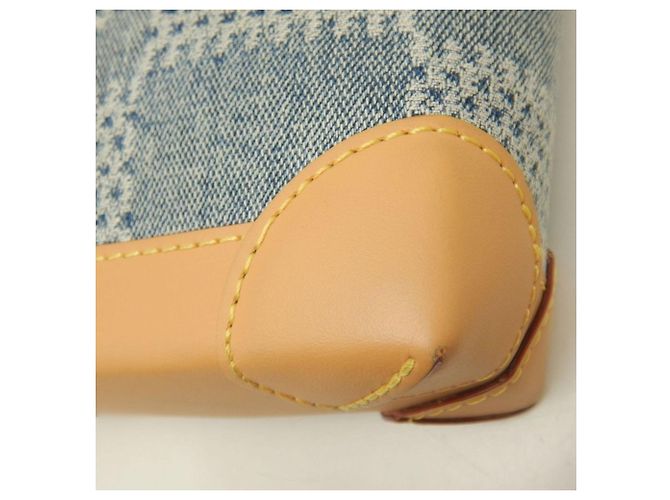 Borsa a tracolla Louis Vuitton Damier Denim 3D Nano Steamer Blu - vista 15