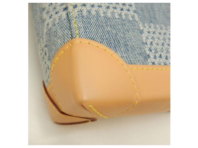 Borsa a tracolla Louis Vuitton Damier Denim 3D Nano Steamer Blu - vista 16