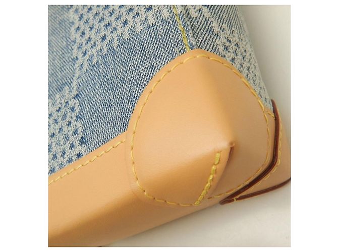 Borsa a tracolla Louis Vuitton Damier Denim 3D Nano Steamer Blu - vista 17