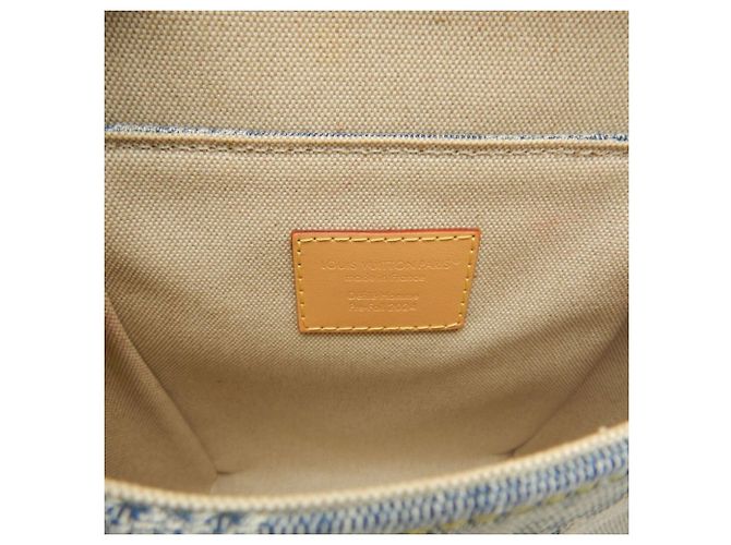 Borsa a tracolla Louis Vuitton Damier Denim 3D Nano Steamer Blu - vista 18