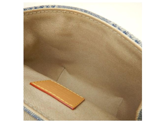 Borsa a tracolla Louis Vuitton Damier Denim 3D Nano Steamer Blu - vista 19