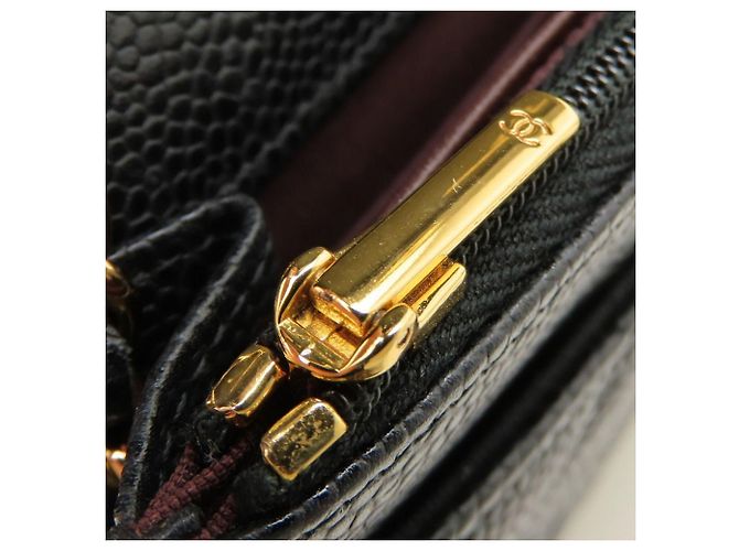 Wallet a catena in pelle di vitello martellata nera Chanel Nero - vista 11