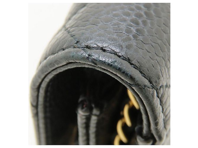 Wallet a catena in pelle di vitello martellata nera Chanel Nero - vista 18