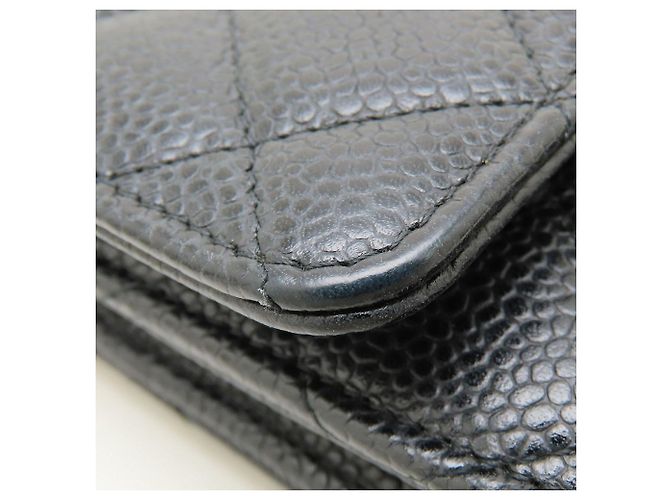 Wallet a catena in pelle di vitello martellata nera Chanel Nero - vista 20
