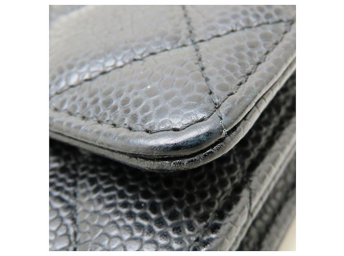 Wallet a catena in pelle di vitello martellata nera Chanel Nero - vista 21