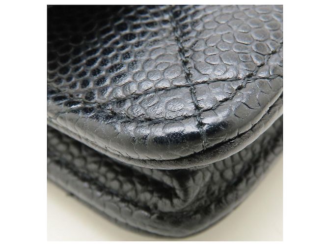 Wallet a catena in pelle di vitello martellata nera Chanel Nero - vista 22