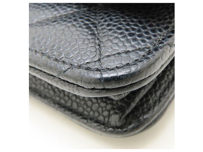 Wallet a catena in pelle di vitello martellata nera Chanel Nero - vista 23